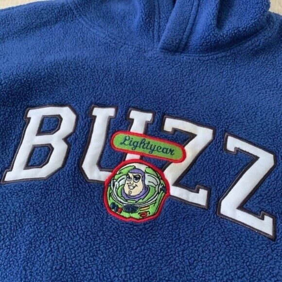 Disney store Buzz lightyear toy story fleece sweater hoodie blue boys L womens S - Picture 5 of 5